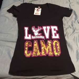 Bucked up Love Camo v-neck